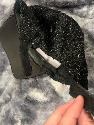 Women's Black Sparkle Straw Visor Cap thumbnail 3
