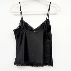 Victorias Secret Womens Y2K Whimsigoth Black Lace Trim Satin Coquette Cami Top S thumbnail 6