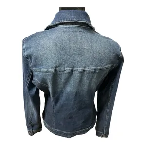 Guess Rigby Denim Moto Zip Distressed Blue Jean Jacket Medium thumbnail 5