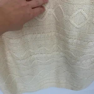 Vintage Cream Cable‎ Knit Tunic Sweater Womens 3X Ramie Cotton Roll Neck 90s thumbnail 4