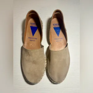 Verbenas Carmen‎ Espadrilles Tan Leather Suede Flat Slip On Womens 41 US 10/10.5 thumbnail 2