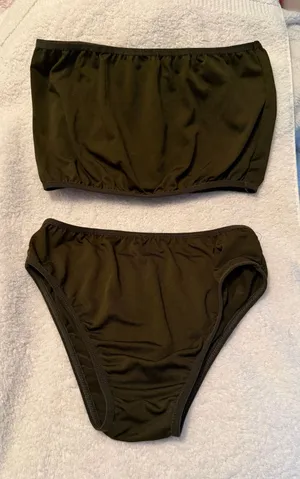 Olive Green Bandeau Bikini Set thumbnail 1