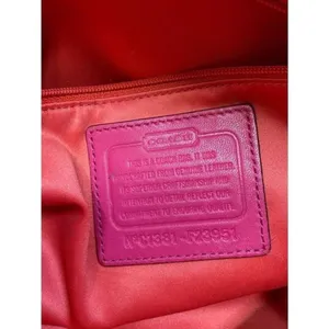 coach medium w adjustable strap tan pink leather c thumbnail 10