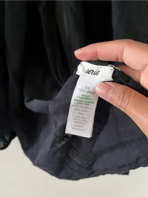 Aerie Black 100% Cotton Oversized Scarf Wrap Crinkle Gauze Lightweight Capsule thumbnail 4
