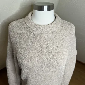Abercrombie Fitch Soft A & F‎ Sweater Womens S Beige Sherpa Fleece Pullover thumbnail 2