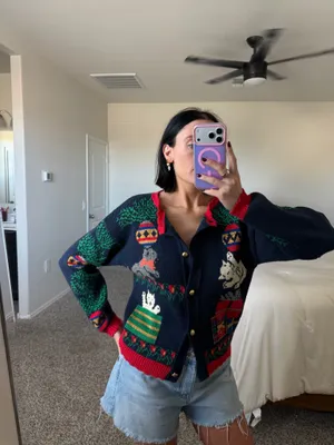 Vintage cat Christmas sweater thumbnail 2