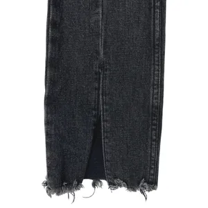 Abercrombie & Fitch The Skinny High Rise‎ Black Jeans Womens 24 Raw Hem EUC thumbnail 7
