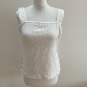 Anthropologie Maeve White Callie Side‎ Button Tank thumbnail 4