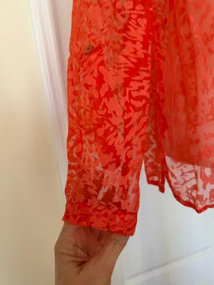 Choices Vtg Women's Floral Red Blouse, Sz L thumbnail 3