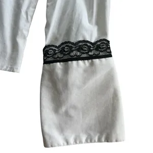 Lace Button Down Collared Top Y2K Office Siren Contemporary Preppy Professional thumbnail 4