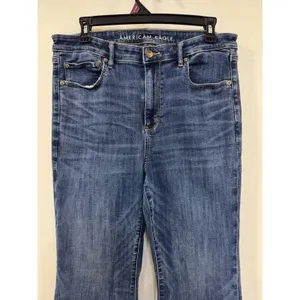 American Eagle Hi Rise Stretch Bootcut Flare Jeans Women's 14x29 Blue Dark Boho thumbnail 2