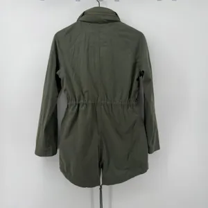 A‎ New Day Anorak Full Zip Utility Jacket Army Green Women S Hidden Hood Pockets thumbnail 4