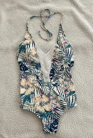 Roxy One Piece Halter Low Back Swimsuit thumbnail 1