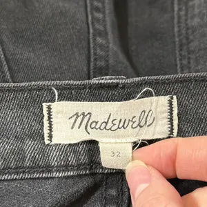 Madewell High-Rise Denim Boy-Shorts in Button Through Edition Lunar Black 32 thumbnail 8