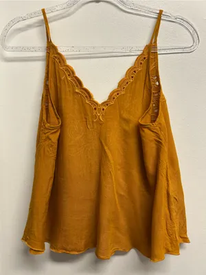 Heartloom Golden Embroidered Babydoll Swing top Mustard Cami thumbnail 3