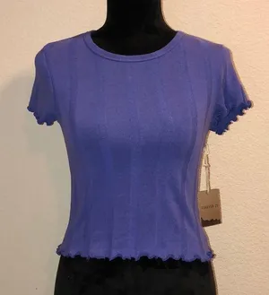 Purple Lettuce Edge Crop Top thumbnail 1