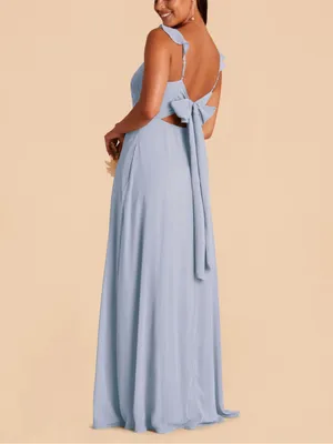 Birdy Grey Doris Dress Chiffon Dusty Blue Women’s Size Large Bridesmaid Maxi thumbnail 2