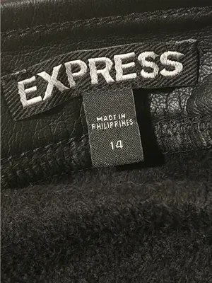 Express Black Faux Leather Asymmetrical Zip Mini Skirt thumbnail 9
