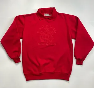 Vintage Giorgio Beverly‎ Hills Sweatshirt Red Collar Top Embroidered Preppy 80s thumbnail 1