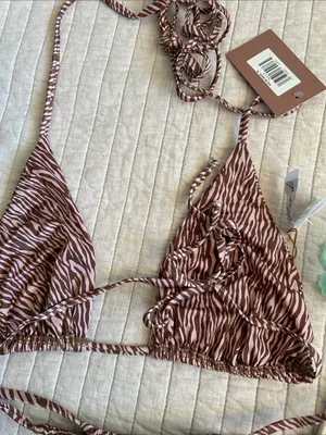 Dippin’ daisy’s Ris-k swim animal print cheeky sexy bikini set M anthro thumbnail 12