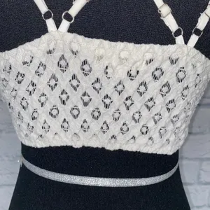 Francesca’s lace criss cross back bralette w/4 adjustable straps white sz Med thumbnail 6