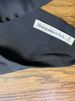 Abercrombie &‎ Fitch Black Satin Cinch-Front Cutout Midi Dress Size XS thumbnail 6