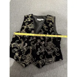 Norton McNaughton Velvet Beaded Whimsy Goth Renaissance Vest Sz 10 Festival thumbnail 6