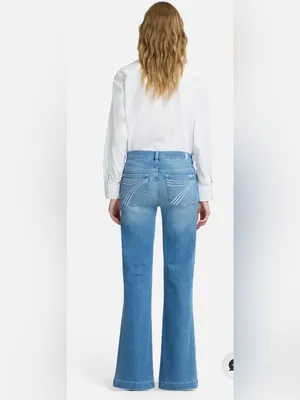 7 For All Mankind Tailorless Dojo Jeans Flare Leg Trouser Size 26 thumbnail 6