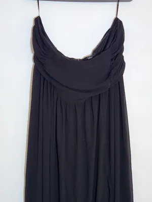 Lulus Black Chiffon Strapless Evening Dress Size 2X NWT Wedding Guest Prom thumbnail 3