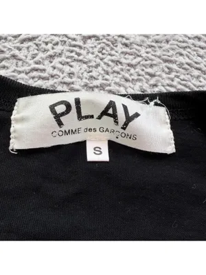 Comme des Garçons PLAY Red Heart Logo Black T Shirt Small Made in Japan CDG thumbnail 3