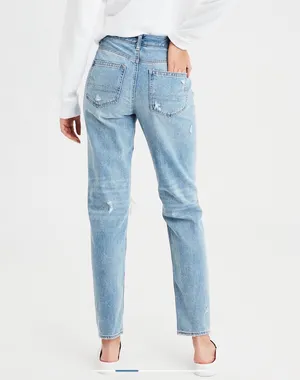 American Eagle Mom Jeans in Light Wash thumbnail 7