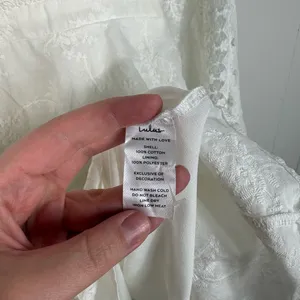 Lulus White Eyelet Lace Long Sleeve Ruffle Skirt Plunge Neckline Dress Bridal S thumbnail 4