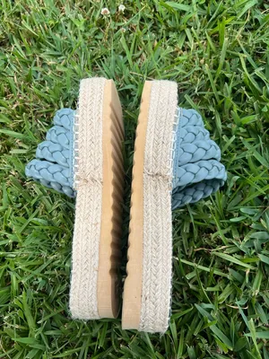 Beach by Matisse Teal Blue Braided Platform Sandals Size 9M thumbnail 6