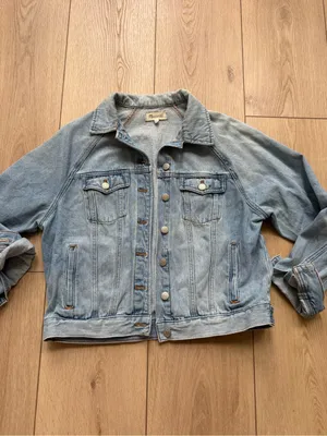 Madewell Washed Light Blue Denim Trucker Jacket Size Medium 100% Cotton thumbnail 7