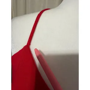 Forever 21 Red Skater Dress Small V-Neck Crisscross Back Mini Small Y2K Romantic thumbnail 6
