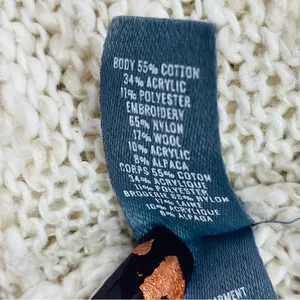 Aerie by AEO Happy Winter Open Weave‎ Sweater Tan Pink Medium Pullover thumbnail 11