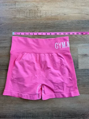 Gym.nute Pink High-Waist Seamless Scrunch Bike Shorts Size XL thumbnail 5