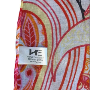 Beautiful Pink Flowy Paisley Scarf Size Approximately 71 1/2” x 12” thumbnail 3