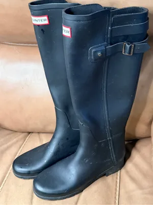 Hunter Norris Field Side Adjustable Black Boots thumbnail 1