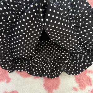 ✨ NWT Vintage-Inspired Black & White Polka Dot Bubble Hem Strapless Mini Dress ✨ thumbnail 5