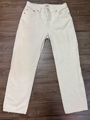 Levi’s Premium 501 ’90s Jeans 29 Ecru White Loose Straight $110 thumbnail 2