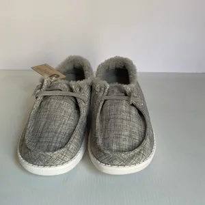 Drope Kate Women’s Faux Fur Lined Shoes Size 8 Grey Casual Comfort Lace-Up NIB thumbnail 4