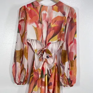 Petal & Pup Laquin Long Sleeve Maxi Dress Abstract Floral Cutout Bow Back Large‎ thumbnail 7