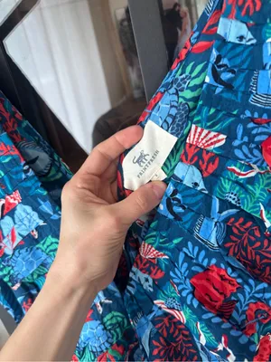 Printfresh Lola Midi Dress ruffle Nautical Tiles Seaside ocean animals fish reef thumbnail 3