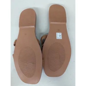 new Crēvo sz 10 brown sandal flip flop strappy leather boho slides thumbnail 6