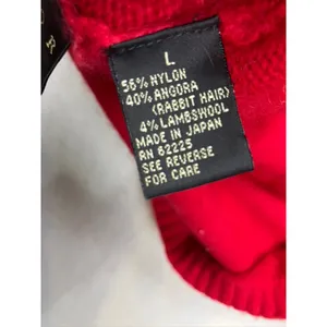 Vintage B Moss Stanley Blacker Angora Sweater Red Turtleneck Japan Womens L Cozy thumbnail 7