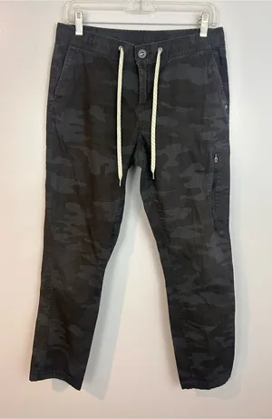 Vuori Ripstop Black/Grey Camo Climber Zipper Drawstring Pants Size Medium thumbnail 1