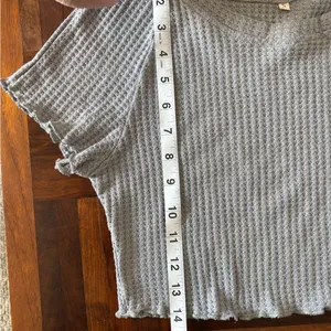 Women's Gray Waffle Knit Two-Piece Loungewear Shorts Set Size Small thumbnail 6