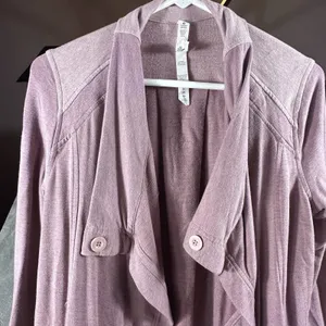 Lululemon Coast Wrap Heathered Mod Rose 8 Funnel Neck Jacket Button Cocoon thumbnail 12
