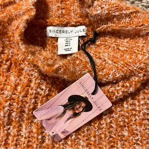 Sincerely Jules Womens Chunky Knit Pullover Sweater Size L Mock Neck Fall NWT thumbnail 5